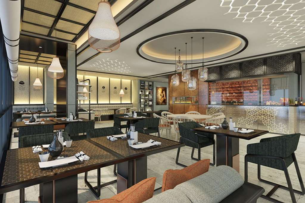 فندق Hilton Dili Palm Springs المطعم الصورة